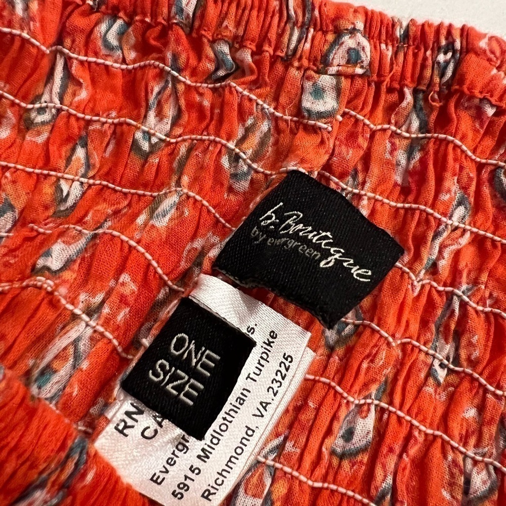 Evergreen smocked strapless boho coverup versatile dress - Picture 6 of 6